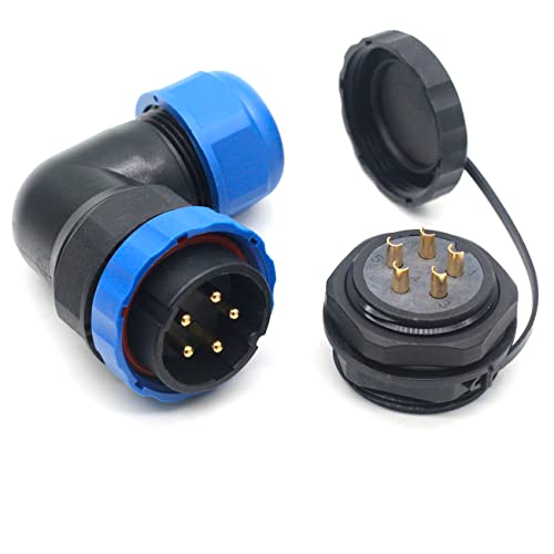 Szjelen Sd28 2Pin~26Pin Flanged Elbow Waterproof Aviation Cable Connector Ip67,28Mm Panel Mount Circular Connector (5-Pin) #TOP1