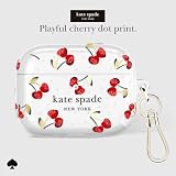 Kate Spade New York AirPods Pro 3 etui ochronne z klipsem pierścieniowym do kluczy – Cherry Dot, kompatybilne z AirPods 3. generacji
