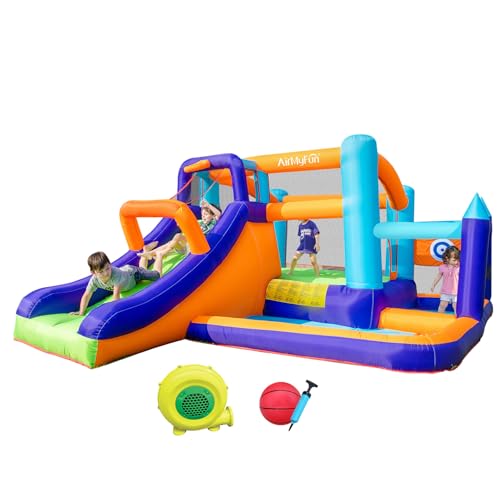 AirMyFun Inflatable Bounce House with Slide and Climbing