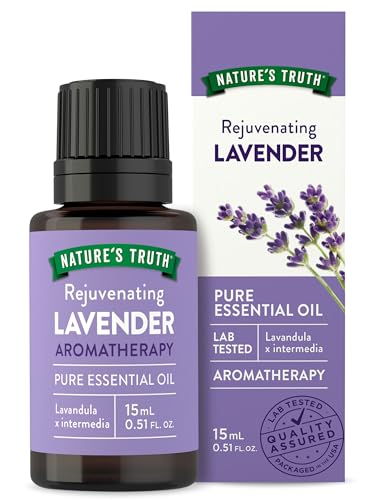 Nature's Truth Lavender Essential Oil | 15 mL | for Diffuser and Aromatherapy | Pure Plant Based, Non-GMO & Gluten Free