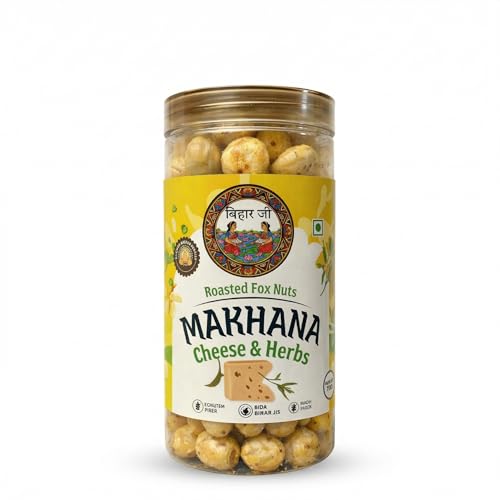 Image of BiharJi Cheese & Herbs and Peri Peri Makhana Combo Pack of 2 Each Pack 78g I The Family Favorite Pack, Roasted Makhana Duo, Family Favorite (Cheese & Peri Peri) | Spicy & Creamy Combo | Healthy Kids Snack