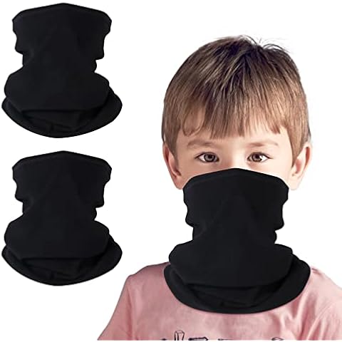 HEGCOIIE 2 Stück Kinder Loop Schal Fleece Schlauchschal Kinder Halswärmer Halstuch Winddicht Ski Maske Warmer Cover