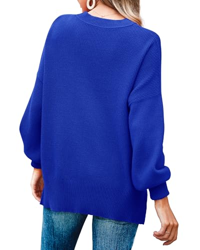 Image of Imily Bela Womens Oversized Tunic Sweaters Fall Slouchy Long Sleeve Ribbed Knit Side Slit Pullover Jumper