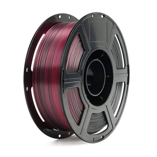 FLASHFORGE Silk Dual Color Filament, Black and Red 2 in 1 Coextrusion Silk PLA Filament 1.75mm, 3D Printer Filament Color Change 1kg(2.2lbs) Spool, Dimensional Accuracy +/- 0.02mm