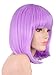 Annivia Lavender Purple Short Bob Wig for Women 12'' Heat Resistant Synthetic Straight Wigs with Bangs Halloween Cosplay Party Wig Natural As Real Hair Lavender Purple Wig for Women (Lavender Purple)