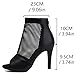 Mandiaupup Fashion Peep Toe Mesh Air Snakeskin Booties Women Gladiator Summer Booties Open Toe Ankle Boots Stiletto High Heeled Dance Wedding Party Sandals Size 4-11