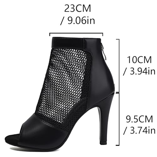 Fashion Peep Toe Mesh Air Snakeskin Booties Women Gladiator Summer Booties Open Toe Leopard Ankle Boots Stiletto High Heeled Dance Wedding Party Sandals2