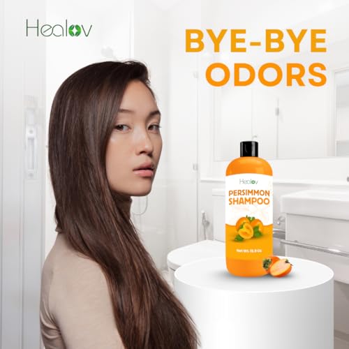 Persimmon Shampoo for Odor Control – Purifying Deodorizing Shampoo for Eliminating Odor – Scalp & Hair Care for Men, Women & Kids – Gentle Persimmon Soap Cleanser for Fresh Smelling Hair & Scalp
