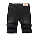 JUNBAOSS Men's Slim Fit Stretch Denim Shorts Ripped Skinny Jean Shorts for Men, Distressed Straight Leg Fashion Comfort Flex Waist Short, Black 8017, Size 34