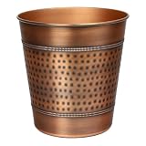 happimess HPM1111B Riley Modern Classic Hammered Steel Accent 2-Gallon Wastebasket for Home, Bathroom, Living Room, Office, Bedroom, Kitchen, Antique Copper