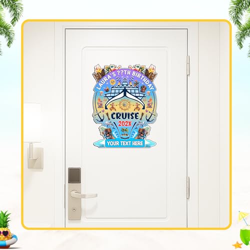 Decoración Imán para Puerta Feliz Cumpleaños Crucero miniatura 5
