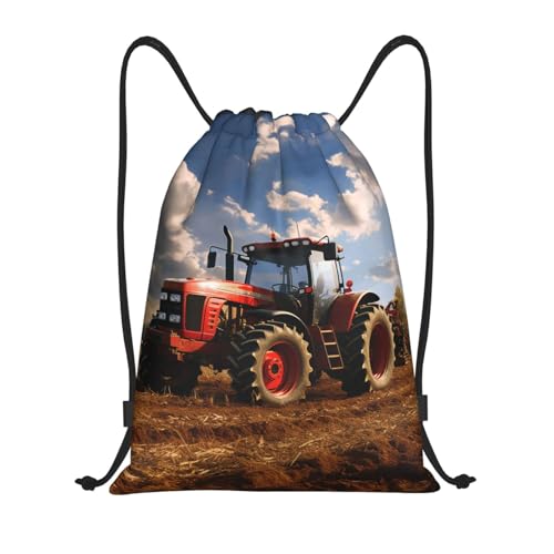 Drawstring Backpack Sports Gym Bags Draw String Bag for Women Men Fantasy Farm Tractor Drawstring Bags Sackpack