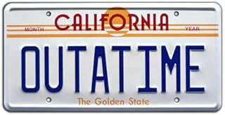 Celebrity Machines Back to The Future | Delorean | Outatime | Metal Stamped Vanity Prop License Plate