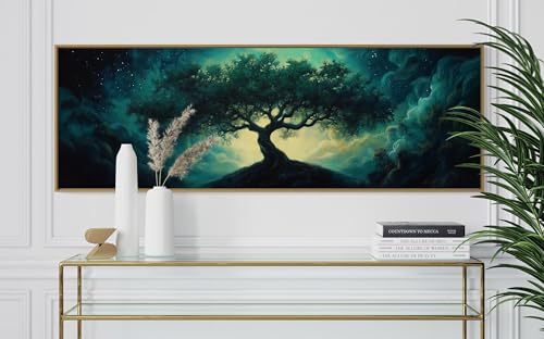 Peinture paysage Arbre de Vie toile de qualité supérieure affiche étoilée chic
