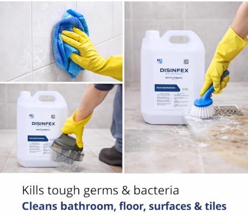 Image of White Phenyl - 5 Liter Bulk Pack | Premium Effective Floor Cleaner & Surface Disinfectant | Keeps Surfaces Germ-Free & Freshly Scented