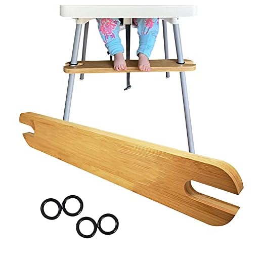 Shenrongtong Barnstol fotstöd för IKEA Antilop barnstol, halkfri justerbar bambuträ fotstöd med gummiringar, kompatibel med IKEA Antilop barnstol tillbehör fotpall