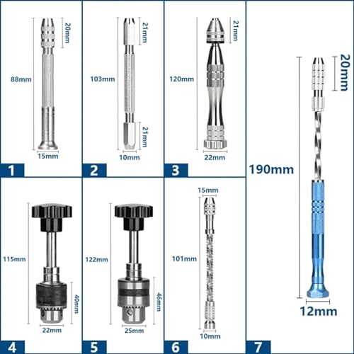 Micro perceuse à main en aluminium de 103mm avec mandrin pour artisanat