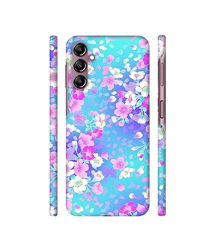Image of Floral Blue Pattern Design 3D Printed Hard Back Case Cover for Samsung Galaxy A14 5G / 4G