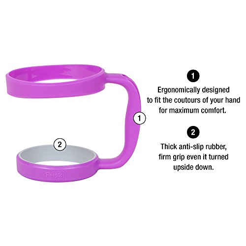 F-32 Handle - 19 Colors - 20Oz Size - Compatible With 20 Oz Yeti Tumbler Travel Mug (20Oz, Cool Purple (Pinkish Purple)) #TOP1