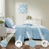 HIG 3pc Blue Queen Size Bedding Comforter Set Duvet Insert Blanket — image 3