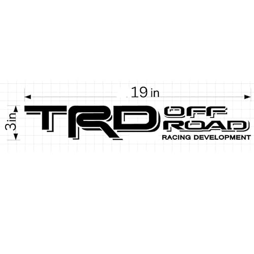 TRD Off Road Racing Development Truck Vinyl Decal Single Color (Cherry Red, 3" x 19")