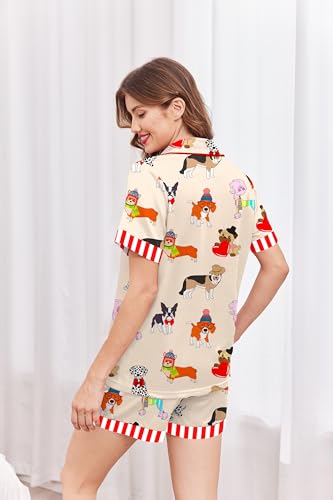 Image of Ekouaer Womens Button Down Pajamas Set Short Sleeve Sleepwear 2026 Summer Soft 2 Piece Lounge Sets