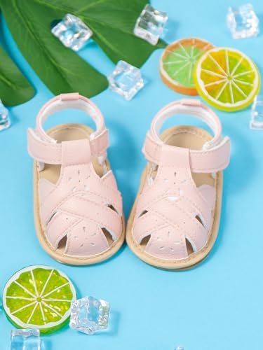 Image of Babelvit Infant Baby Girl Boy Sandals Comfort Premium Summer Outdoor Casual Beach Shoes with Flower Bowknot Anti Slip Rubber Sole Newborn Toddler Prewalker First Walking Shoes