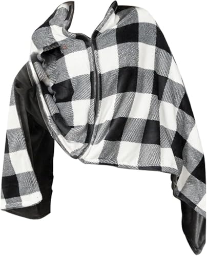 DFANCE USB Heated Shawl,59 x 32In Wearable Electric Throw Blanket,Multiple Heating Levels Fast Heating Pad for Back Pain Relief Soft Warm Fleece Poncho Wrap