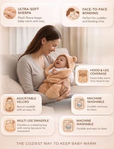 Image of BRANDONN Baby Blanket Newborn Carry Nest | Soft & Breathable Lounger for Newborn | Portable Bedding for Supervised Rest & Travel | Lightweight Infant (0-9 Months)