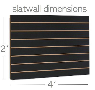 Black Slatwall Panels Organizer Kit - Includes (2) - 24" X 48" Black Slatwall Panels Plus (15) - 6" Black Slatwall Hooks And (4) 12" X 12" X 4" Black Slatwall Baskets #TOP1