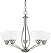 Capital Lighting 4035BN-212 Stanton Soft White Glass Chandelier, 5-Light 500 Total Watts, 21"H x 27"W, Brushed Nickel