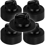 Xtinmee 48 Pack Gangster Hats for Men 1920s Bulk Plastic Gentlemen Costume Hats for Adults 1920s Party Accessories(Black)