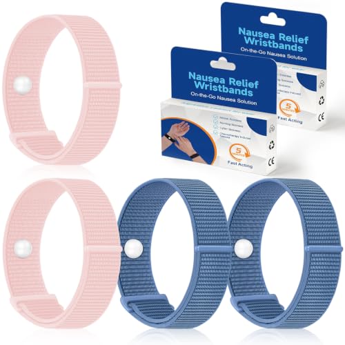 2 Pair Nylon Travel Sickness Bands for Motion & Morning Sickness Adult Kid (B0HCNTQWVK)