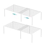 iPEGTOP Set of 2 Expandable Freezer Cabinet Storage Shelf, 4 Pieces Rustproof Spice Rack, Adjustable