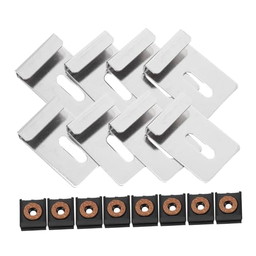 DOITOOL 4 セットステンレス製鏡ハンガー 壁掛け用耐錆クリップ 耐湿性に優れ浴室 リビング用フレームレス鏡固定具