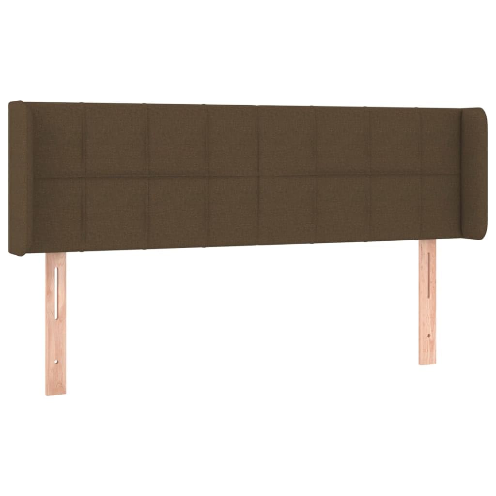 Kopfteil mit Ohren Dunkelbraun 147x16x78/88 cm Bettkopfteil aus Stoff Polsterkopfteil für 140er Bettgestelle Klassisches Design Höhenverstellbar mit Stabilen Holzbeinen