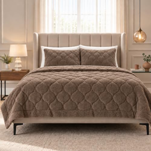 Sleeptime Bettdecke ohne Bezug - Teddy Premium - Braun - Single - 140 x 200 - Super Weich & Waschbar - Inklusive Kissenbezüge