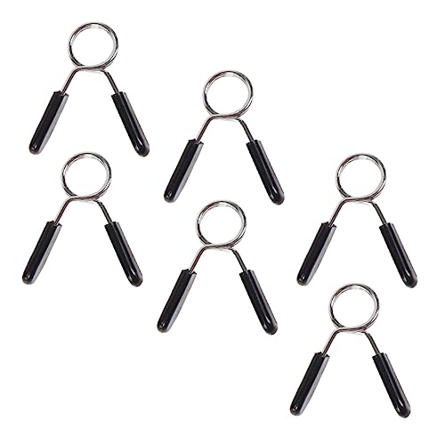 Toddmomy Barbell Clamp Snap Spring Buckle 6-Pack Barbell Clips for Overhead Press Dumbbell Spring Clip