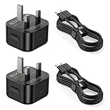 25W USB C Charger for Samsung 2 Pack Super Fast Charging with 2M USB C Cable Compatible for Samsung Galaxy S25/S24S23/S22 Ultra/FE 5G, Z Flip 3/Z Fold 3, Note 20/10 Series (UK Wall Plug)​