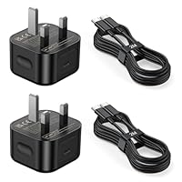 25W USB C Charger for Samsung 2 Pack Super Fast Charging with 2M USB C Cable Compatible for Samsung Galaxy S25/S24S23/S22 Ultra/FE 5G, Z Flip 3/Z Fold 3, Note 20/10 Series (UK Wall Plug)