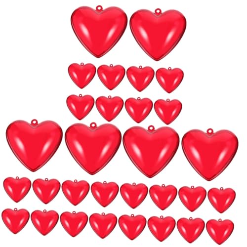 Cajas de amor y luces LED decorativas con 30 bolas de corazón rojo 2