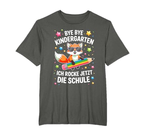 Schulanfang Spruch Fuchs Einschulung Schulkind 2025 Kinder T-Shirt
