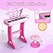 Kids Piano Keyboard Toy with Stool Toddler Girls Pink Toy Piano with Stand for Toddler Birthday Gift for 3 4 5 6 7 Year Old Girl Music Instrument Toys