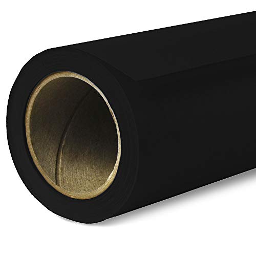 Savage Seamless Paper Photography Backdrop - Color #20 Black, Size 26 Inches Wide x 36 Feet Long, Backdrop for Tabletop Product Photography and Crafting - Made in USA