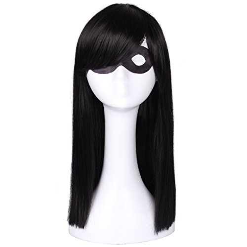 ColorGround Long Straight Black Natural Cosplay Wig