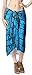 Produktbild LA LEELA Damen Badeslip Sarong Strandkleid Tie Dye Pareo Bademode Cover Up Strandtuch Sommer Wickelrock Türkis_H935 Einheitsgröße