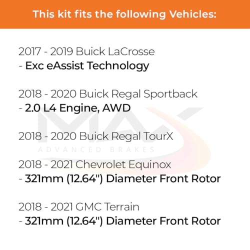 Image of MAX Advanced Brakes - Brake Kit For 2018-2021 Chevrolet Equinox, 2018-2021 GMC Terrain (12.64 inch Dia Fr Rotors)| Carbon Ceramic Brake and Rotor Kit Front & Rear| Cross-Drilled Brake Rotors