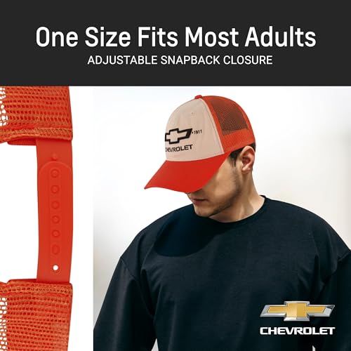 Image of Chevrolet Truck Hat, Multi, One Size | Logo Mesh Adjustable Snapback Baseball Cap with Curved Brim