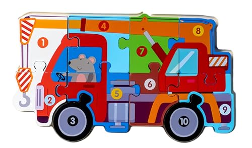 Muslecid 3D Montessori Puzzle Holzsteckpuzzle für Kinder, 10Set Spielzeug Puzzle, Pädagogische Geschenke Pädagogisches Vorschulspielzeug als Geschenk für Jungen und Mädchen ab 3+ Jahren