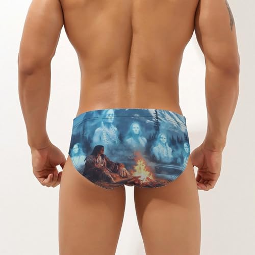 Native U.S. Chief Spirit Mens Swim Briefs Sexy Bikini Swimwear Bathing Suits Trunks2